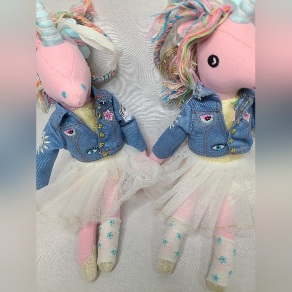 Pottery barn kids SOPHIE THE UNICORN Designer doll Rainbow Ornaments Lot Of 2 - Picture 3 of 9